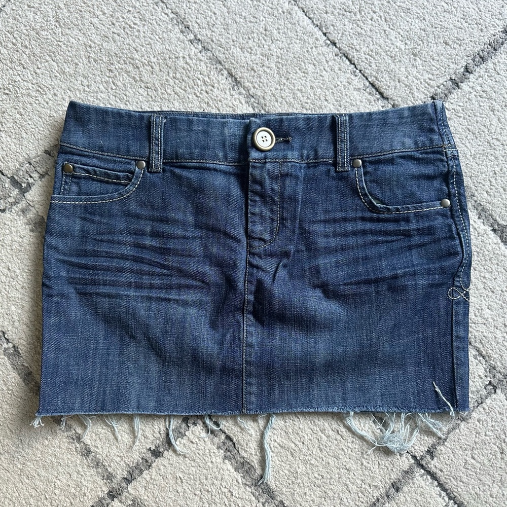Level 99 Cut-Off Denim Mini Skirt